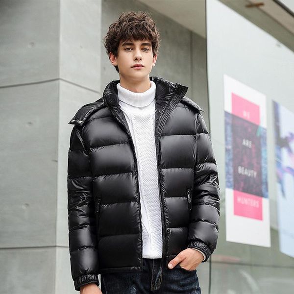 men's down jacket 2020 new winter men's short white duck down coat bright winter cotton jacket, Black
men's down jacket 2020 new winter men's short white duck down coat bright winter cotton jacket, Black