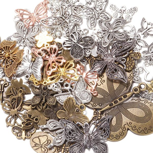 50g 100g butterfly mixed charms pendants vintage bronze silver bracelets necklace craft metal for diy jewelry making h bbytnt, Black
50g 100g butterfly mixed charms pendants vintage bronze silver bracelets necklace craft metal for diy jewelry making h bbytnt, Black