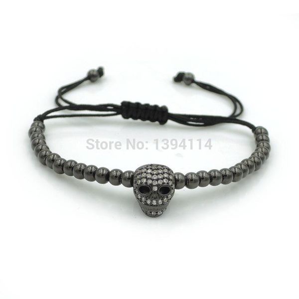 8*11*11mm micro pave cz skull beads & 4mm round beads braided macrame bracelet jewelry, Golden;silver
8*11*11mm micro pave cz skull beads & 4mm round beads braided macrame bracelet jewelry, Golden;silver