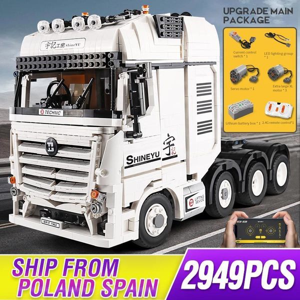 moc technic yu ji blocks app remote control truck arocs car model building assemble bricks kids educational toys christmas gift lj200928
moc technic yu ji blocks app remote control truck arocs car model building assemble bricks kids educational toys christmas gift lj200928