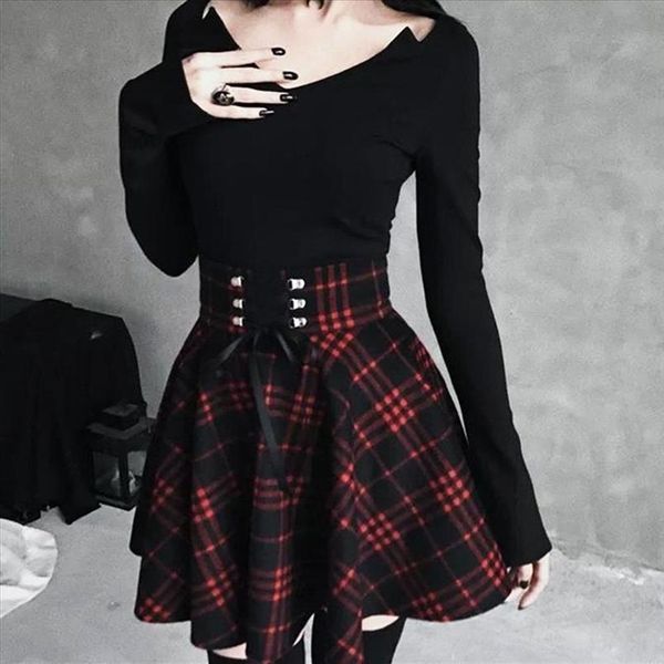 vintage women scotland plaid bandage high waist large swing cotton tartan skirt women skirt plaid pleated skirts fashion mi, Black
vintage women scotland plaid bandage high waist large swing cotton tartan skirt women skirt plaid pleated skirts fashion mi, Black