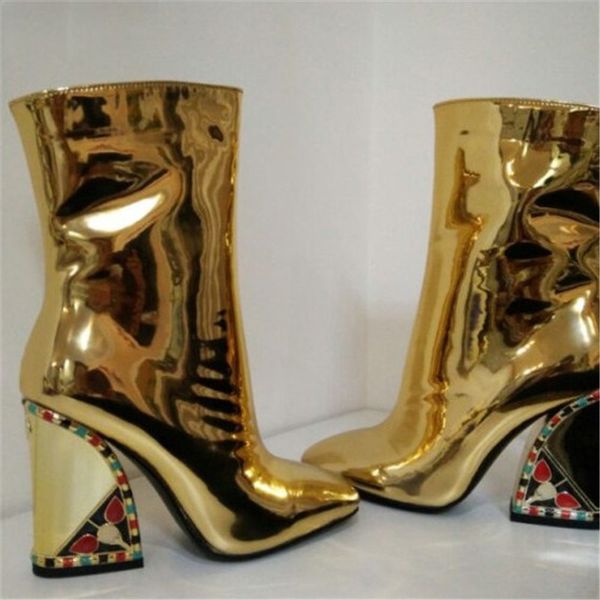 mirror leather gold multi stones precious nails finger tips women's foot from robust leap ankle boots winter glitter bright 5dmq, Black
mirror leather gold multi stones precious nails finger tips women's foot from robust leap ankle boots winter glitter bright 5dmq, Black