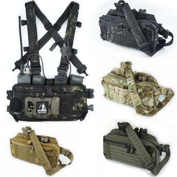 back support dm tactical gear chest rigs vest multifunctional bag1, Black;blue
back support dm tactical gear chest rigs vest multifunctional bag1, Black;blue