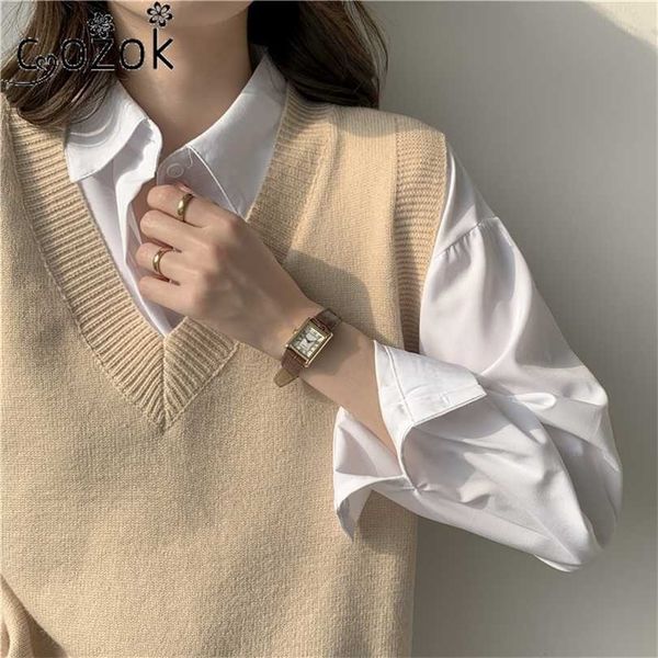 fashion korean women sweater vest autumn winter loose blue v-neck knitted sleeveless pullover for 211220, Black;white
fashion korean women sweater vest autumn winter loose blue v-neck knitted sleeveless pullover for 211220, Black;white