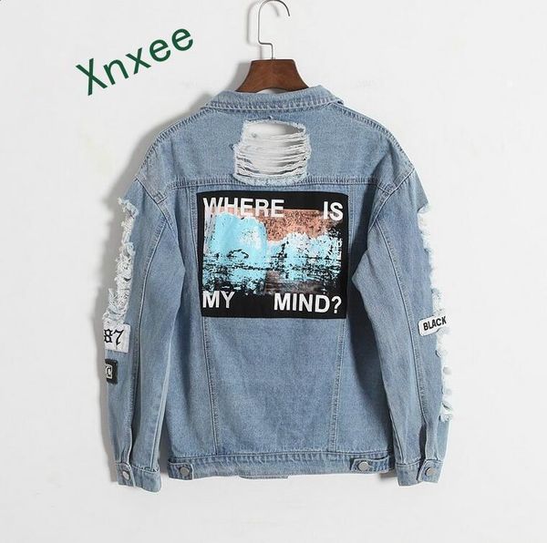 xnxee where is my mind korea kpop retro frayed embroidery letter patch women 's denim bomber jacket blue coat female1, Black;brown
xnxee where is my mind korea kpop retro frayed embroidery letter patch women 's denim bomber jacket blue coat female1, Black;brown