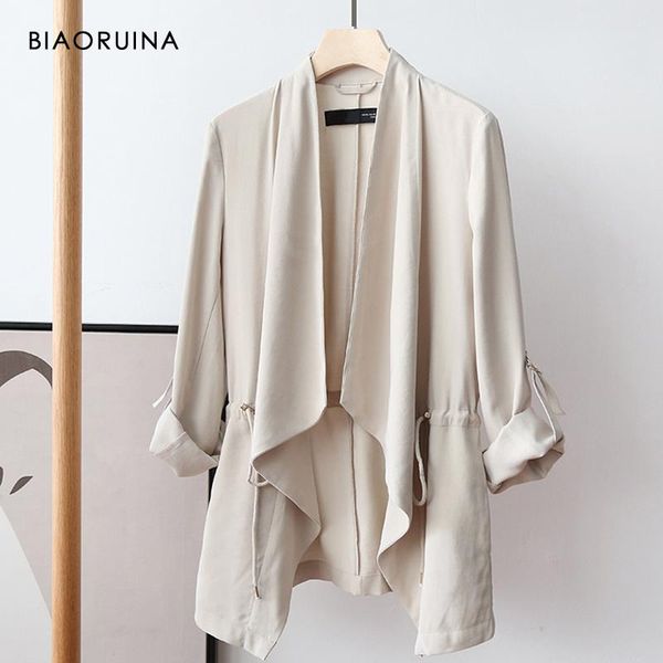 biaoruina women's loose casual trench rollable sleeves slim drawstring waist female open stitch fashion street coat outerwear, Tan;black
biaoruina women's loose casual trench rollable sleeves slim drawstring waist female open stitch fashion street coat outerwear, Tan;black