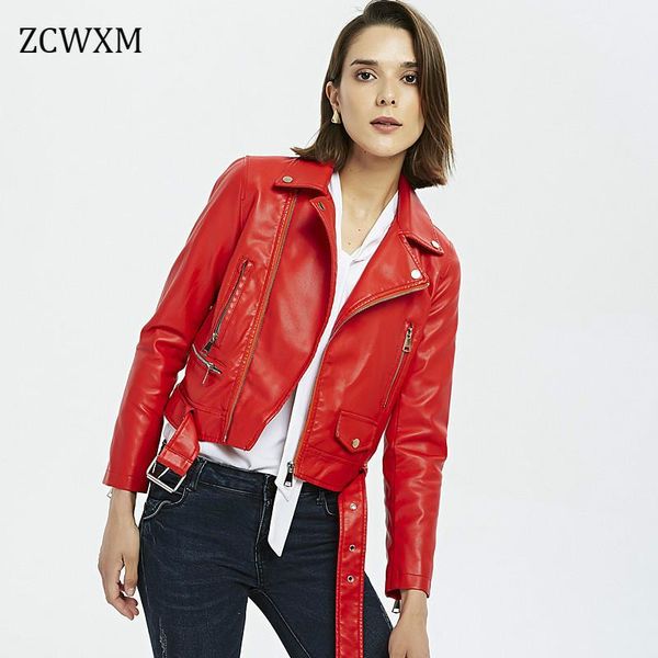 women's leather & faux 2021 spring women soft jacket short coat pu motorcycle with belt zipper punk red black outerwear
women's leather & faux 2021 spring women soft jacket short coat pu motorcycle with belt zipper punk red black outerwear