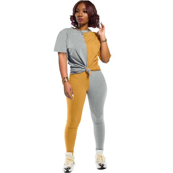 color block splice 2 piece set женщины cousssuit повседневная футболка топ и брюки потативные костюмы sporty две частящие наряды, Gray
color block splice 2 piece set женщины cousssuit повседневная футболка топ и брюки потативные костюмы sporty две частящие наряды, Gray