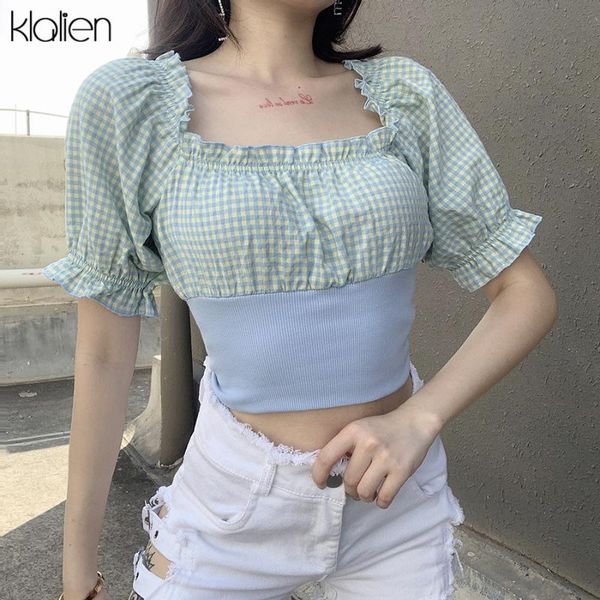 elegant ruffles puff sleeve plaid t shirt women summer backless off shoulder slim skinny women's clothes kg-589, White
elegant ruffles puff sleeve plaid t shirt women summer backless off shoulder slim skinny women's clothes kg-589, White