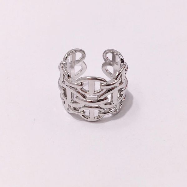new h four nail ring wide face h couple ring for men and women wedding ring fashion designer jewelry for women with box, Silver
new h four nail ring wide face h couple ring for men and women wedding ring fashion designer jewelry for women with box, Silver