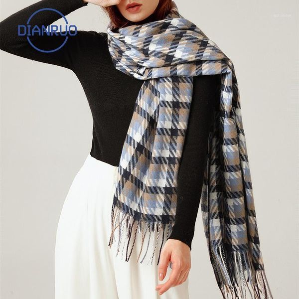 dianruo classic autumn winter cute soft plaid women scarf warm ladies shawl long female comfortable thickening wraps r3301, Blue;gray
dianruo classic autumn winter cute soft plaid women scarf warm ladies shawl long female comfortable thickening wraps r3301, Blue;gray