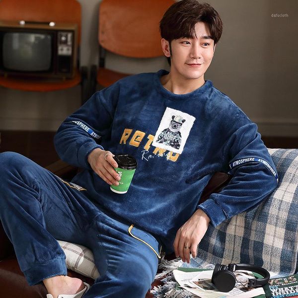 coral fleece pajamas men's winter flannel thickening plus velvet spring and winter cartoon long-sleeved warm men ensemble homme1, Black;brown
coral fleece pajamas men's winter flannel thickening plus velvet spring and winter cartoon long-sleeved warm men ensemble homme1, Black;brown