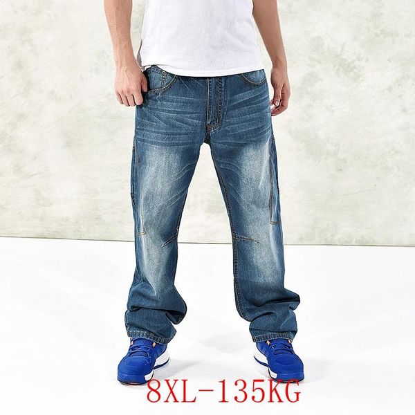 men's jeans large size loose casual hip-hop 4xl-8xl hip 145cm trousers zipper pocket skateboard pants, Blue
men's jeans large size loose casual hip-hop 4xl-8xl hip 145cm trousers zipper pocket skateboard pants, Blue