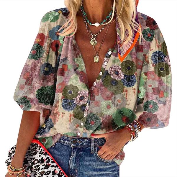 cinessd turn down collar print women blouses blue cardigan button casual red long sleeves single breasted bohemian blouse, White
cinessd turn down collar print women blouses blue cardigan button casual red long sleeves single breasted bohemian blouse, White