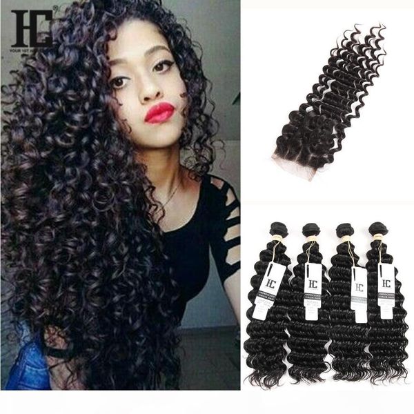 5pcs lot malaysian deep wave curly virgin hair with closure malaysian lace closure with 4 bundles malaysian deep wave wavy human hair weaves, Black 
5pcs lot malaysian deep wave curly virgin hair with closure malaysian lace closure with 4 bundles malaysian deep wave wavy human hair weaves, Black