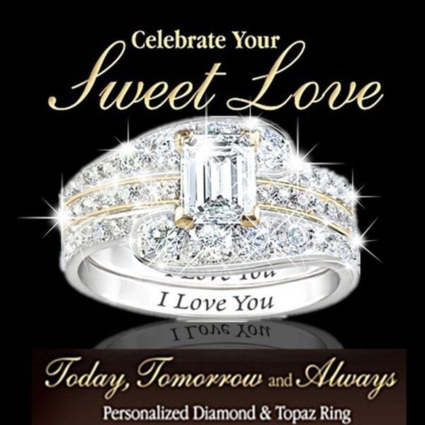 wedding rings fashion trend ring with three sets of engagement inlaid zircon in europe and america, Slivery;golden
wedding rings fashion trend ring with three sets of engagement inlaid zircon in europe and america, Slivery;golden