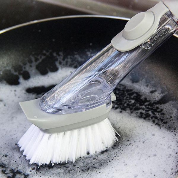 long handle wash pot brush liquid brush pot artifact non stick oil kitchen cleaning brush matic liquid sponge wash h jllxbc