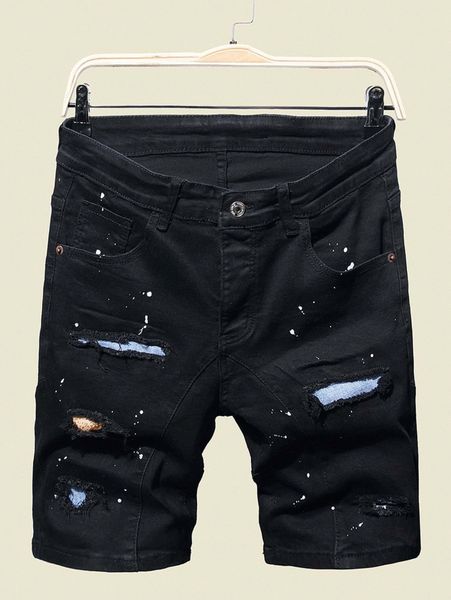 men splatter paint rag stitching raw trim denim shorts r5rw#, Blue
men splatter paint rag stitching raw trim denim shorts r5rw#, Blue