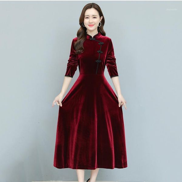 chinese style vintage black velvet dresses women autumn winter dress midi-calf casual loose plus size dresses elegant 3xl1, Black;gray
chinese style vintage black velvet dresses women autumn winter dress midi-calf casual loose plus size dresses elegant 3xl1, Black;gray