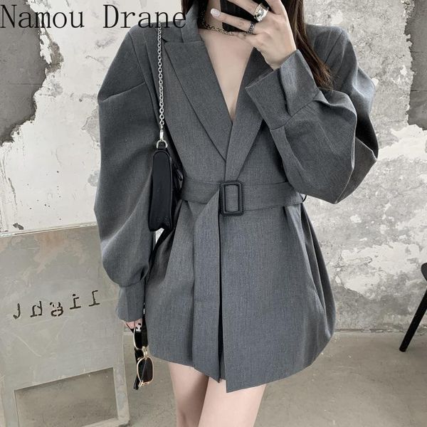 autumn new outerwear women sash lace up long sleeve vintage jackets solid color casual loose blazer ropa mujer, White;black
autumn new outerwear women sash lace up long sleeve vintage jackets solid color casual loose blazer ropa mujer, White;black