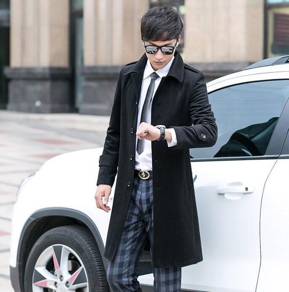 long casual woolen coat men single-breas trench coats long sleeves overcoat mens cashmere coat casaco masculino inverno england, Black
long casual woolen coat men single-breas trench coats long sleeves overcoat mens cashmere coat casaco masculino inverno england, Black