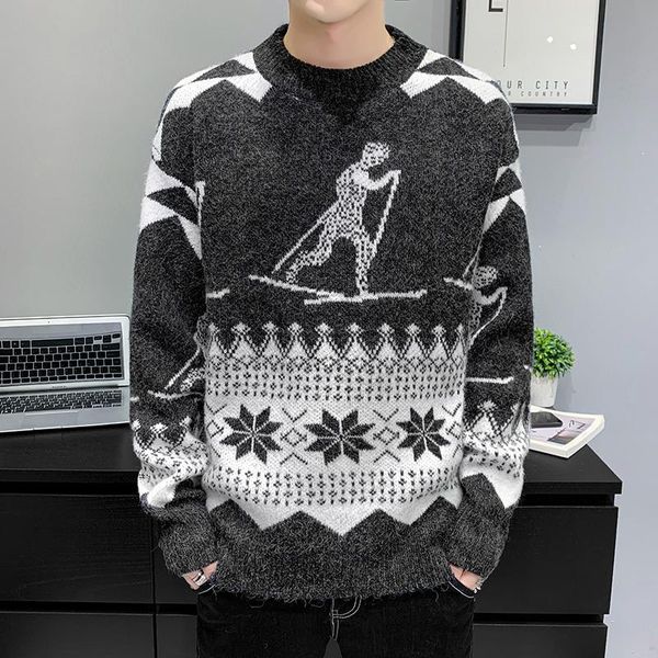 men's sweaters mens crew neck sweater men 2021 winter casual korean fashion streetwear hip hop oversized pullovers print loose for, White;black
men's sweaters mens crew neck sweater men 2021 winter casual korean fashion streetwear hip hop oversized pullovers print loose for, White;black