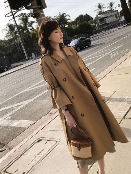 2020 spring new fashion three quarter horn sleeve double breasted turn-down collar ladies long windbreaker, Tan;black
2020 spring new fashion three quarter horn sleeve double breasted turn-down collar ladies long windbreaker, Tan;black