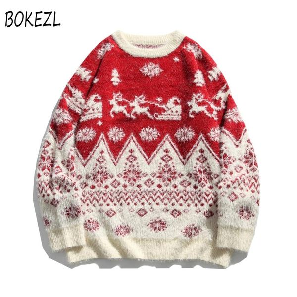 men's sweaters hip hop streetwear mens knitted sweater christmas oversize loose pullover men clothing sweat, White;black
men's sweaters hip hop streetwear mens knitted sweater christmas oversize loose pullover men clothing sweat, White;black