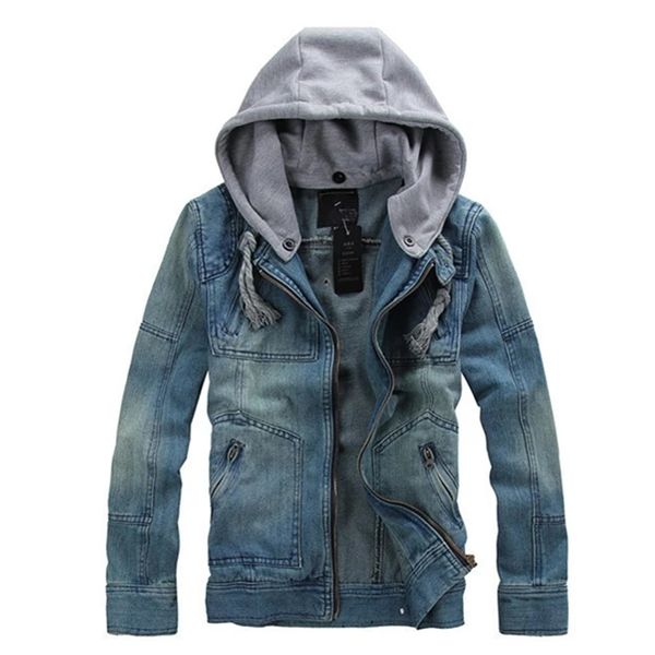 men's new casual denim jackets men slim retro motorcycle denim coat solid color hooded mens jeans jackets, Black;brown
men's new casual denim jackets men slim retro motorcycle denim coat solid color hooded mens jeans jackets, Black;brown