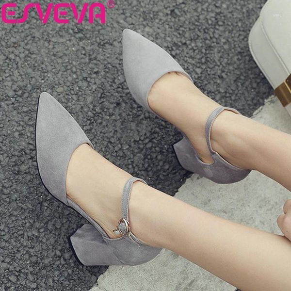 dress shoes esveva 2021 women pumps flock square high heels elegant shallow two-piece sandals pointed toe size 34-431, Black
dress shoes esveva 2021 women pumps flock square high heels elegant shallow two-piece sandals pointed toe size 34-431, Black