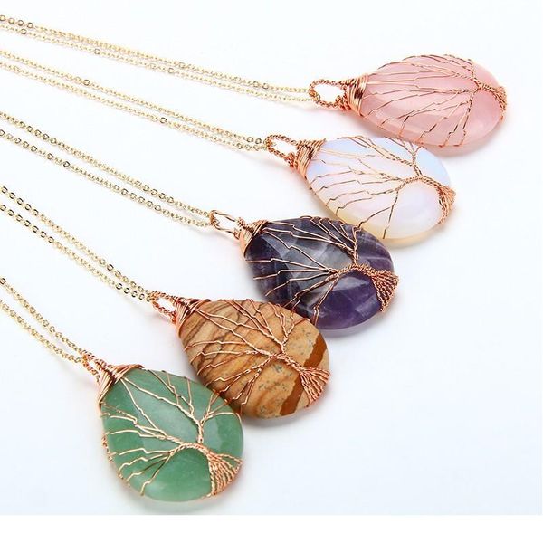 natural purple quartz opal stone pendants handmade rose gold color tree of life wrapped drop shaped crystal pendant jllqta, Black
natural purple quartz opal stone pendants handmade rose gold color tree of life wrapped drop shaped crystal pendant jllqta, Black