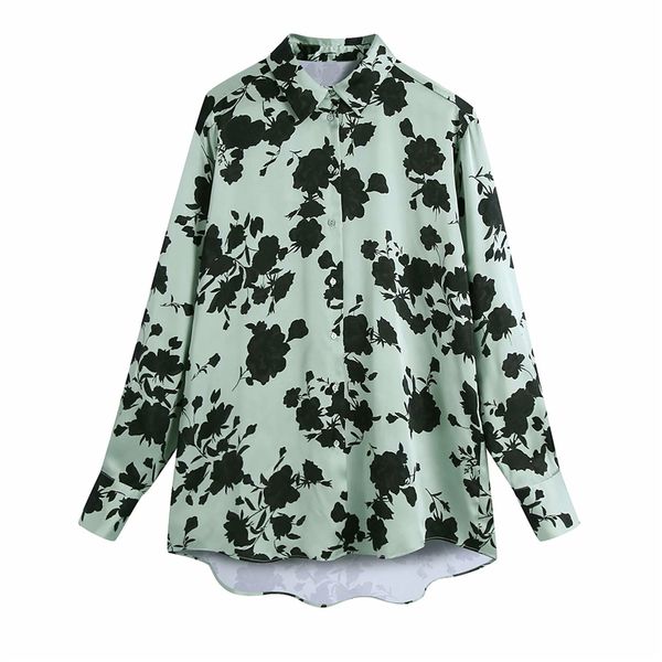 2021 new elegant women floral print shirts fashion ladies green satin streetwear female down collar blouse xryf, White
2021 new elegant women floral print shirts fashion ladies green satin streetwear female down collar blouse xryf, White