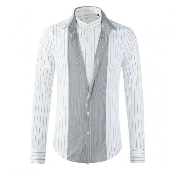men's casual shirts 2021 cotton mens long sleeve stand collar dress fashion slim fit party man 3xl, White;black
men's casual shirts 2021 cotton mens long sleeve stand collar dress fashion slim fit party man 3xl, White;black