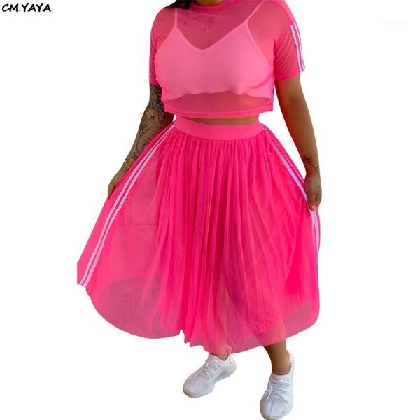 2019 women summer mesh see though o-neck short sleeve pleated skirts suit two piece set party tracksuit 4 color gl37941, White
2019 women summer mesh see though o-neck short sleeve pleated skirts suit two piece set party tracksuit 4 color gl37941, White