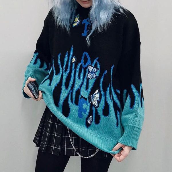 autumn winter harajuku flame knit sweater butterfly applique womens pullover casual loose sweater women streetwear drop shipping, White;black
autumn winter harajuku flame knit sweater butterfly applique womens pullover casual loose sweater women streetwear drop shipping, White;black