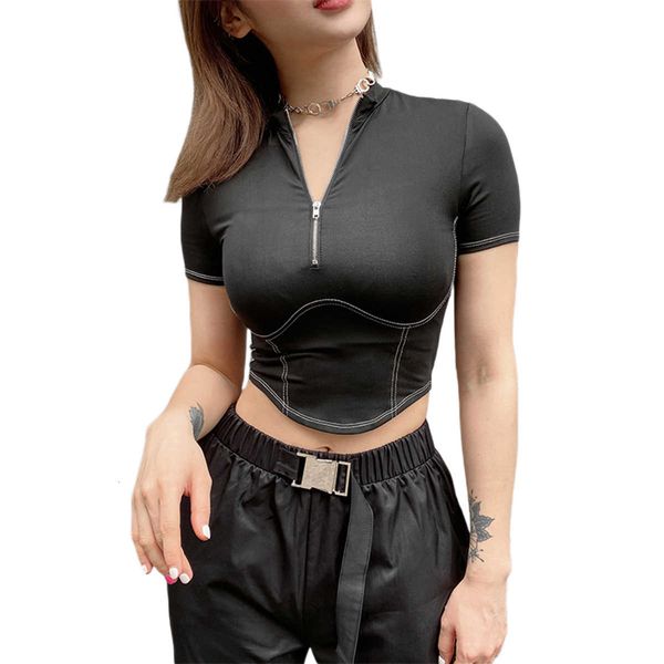 women's cropped shirt summer elastic party round neck shorts sleeve irregular clothes ladies ny t-shirts, White
women's cropped shirt summer elastic party round neck shorts sleeve irregular clothes ladies ny t-shirts, White