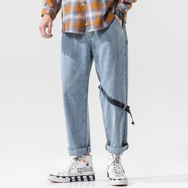 men 2020 straight japan style loose jeans ankle pants mens streetwear casual hip hop denim pants male jeans bottoms1, Blue
men 2020 straight japan style loose jeans ankle pants mens streetwear casual hip hop denim pants male jeans bottoms1, Blue