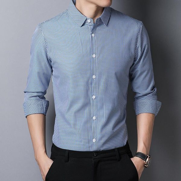 men's casual shirts brand youth plaid for men single-breasted long sleeve shirt slim male social business chemise homme, White;black
men's casual shirts brand youth plaid for men single-breasted long sleeve shirt slim male social business chemise homme, White;black