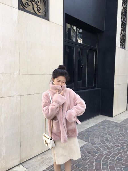 faux fur coat thick motorcycle buckle reversible plush coat women winter leather jacket zipper sweet student, Black
faux fur coat thick motorcycle buckle reversible plush coat women winter leather jacket zipper sweet student, Black