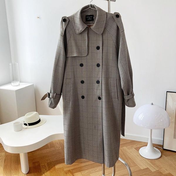 mooirue houndstooth plaid mid-length trench coat for women over knee autumn winter double-breasted long coat 1.1kg, Tan;black
mooirue houndstooth plaid mid-length trench coat for women over knee autumn winter double-breasted long coat 1.1kg, Tan;black