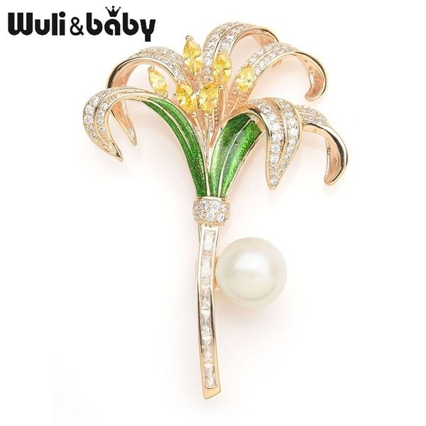 wuli&baby luxury crystal lily enamel brooches for women simulated pearl rhinestone flower weddings banquet brooch pins gifts 201009, Gray
wuli&baby luxury crystal lily enamel brooches for women simulated pearl rhinestone flower weddings banquet brooch pins gifts 201009, Gray