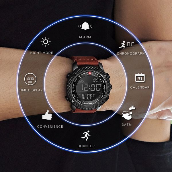 kademan brand luxury men watch led digital display sport mens watches waterproof military fashion male leather wristwatch, Slivery;brown
kademan brand luxury men watch led digital display sport mens watches waterproof military fashion male leather wristwatch, Slivery;brown