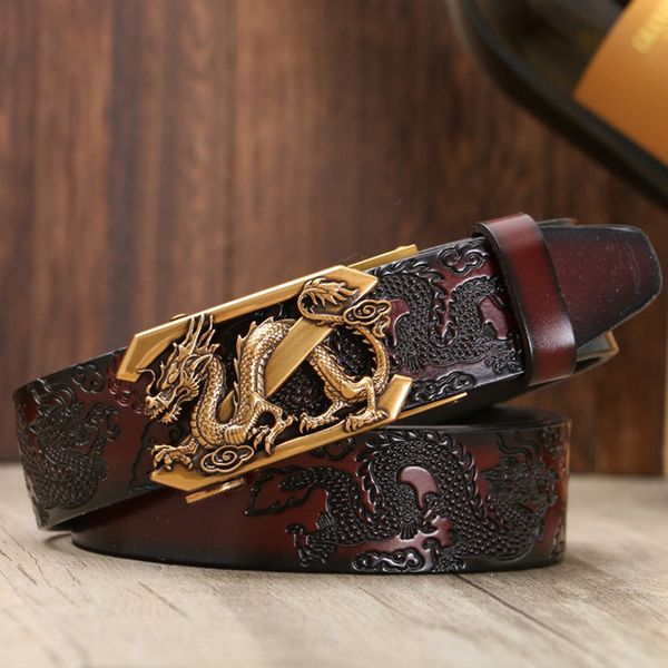 leather belts for men casual ratchet belt with automatic buckle men's leather dragon pattern belts with automatic buckle 201111, Black;brown
leather belts for men casual ratchet belt with automatic buckle men's leather dragon pattern belts with automatic buckle 201111, Black;brown