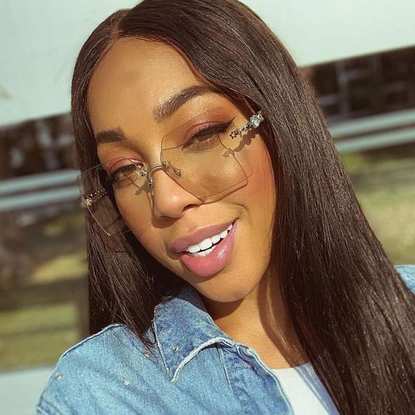 sunglasses unique clear cyrstal leg rimless sqaure for women brand fashion gradient star rivet sun glasses female eyewear, White;black
sunglasses unique clear cyrstal leg rimless sqaure for women brand fashion gradient star rivet sun glasses female eyewear, White;black