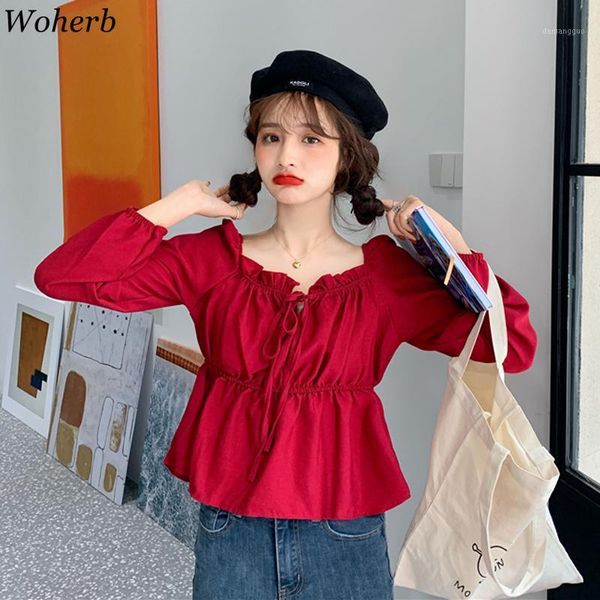 woherb square collar crop blouse women retro short blusas pleated design shirt 2020 korean new modis ruffle shirts1, White
woherb square collar crop blouse women retro short blusas pleated design shirt 2020 korean new modis ruffle shirts1, White