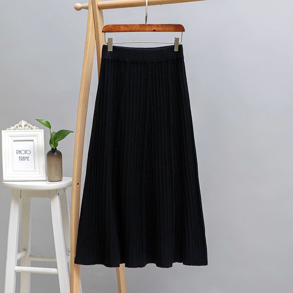 2021 new vertical striped knitted women sweater skirt elastic band pleated midi chic high waist a-line skirts female 1omx, Black
2021 new vertical striped knitted women sweater skirt elastic band pleated midi chic high waist a-line skirts female 1omx, Black