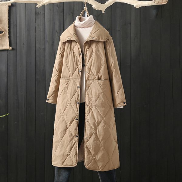 2021 new low-weight cotton women's clothing winter new duck down section long korean thin super long-knee white coat a30 3eg8, Black
2021 new low-weight cotton women's clothing winter new duck down section long korean thin super long-knee white coat a30 3eg8, Black