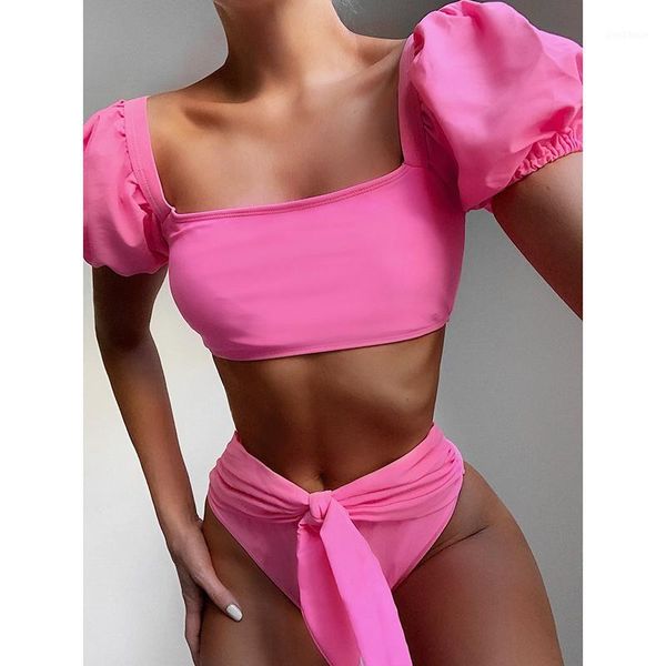 2020 short sleeve bikini mujer swimsuit bandeau swimwear high waist bikinis set bathing suit swim suit swiming women1
2020 short sleeve bikini mujer swimsuit bandeau swimwear high waist bikinis set bathing suit swim suit swiming women1