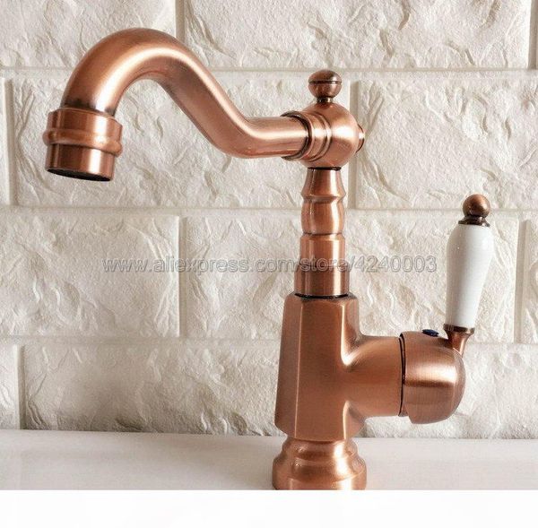 basin faucets deck mounted single handle bathroom basin mixer tap red copper antique & cold water knf396
basin faucets deck mounted single handle bathroom basin mixer tap red copper antique & cold water knf396