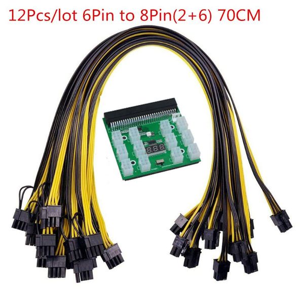 Computer Cables & Connectors 5set 50CM 18AWG GPU PCIE PCI-Express 6Pin Male To 8Pin (6+2) Graphics Video Card Power Cable Server Conversion